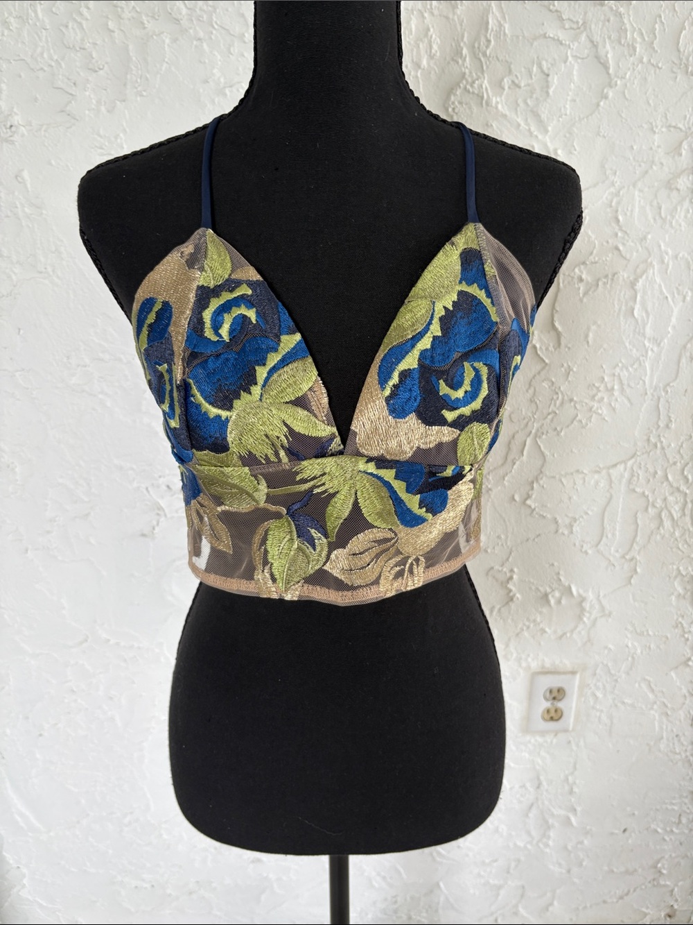 Lucy in the Sky Navy Tie-Back Cropped Cami